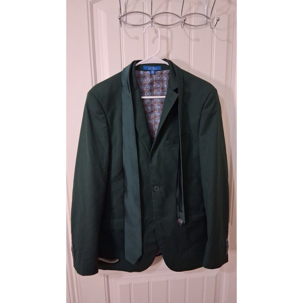 Sean Alexander Men’s 38L Green Blazer Sport Coat Jacket 2 Button Satin Lapel